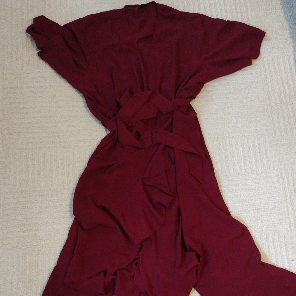 Maroon Wrap Dress
